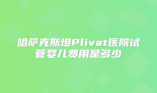 哈萨克斯坦Plivat医院试管婴儿费用是多少