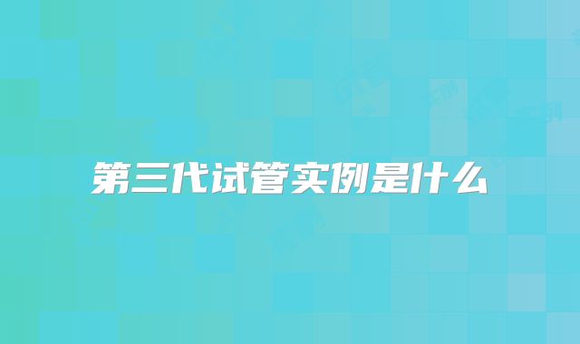 第三代试管实例是什么