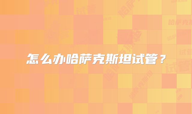 怎么办哈萨克斯坦试管？