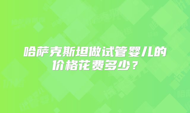 哈萨克斯坦做试管婴儿的价格花费多少？