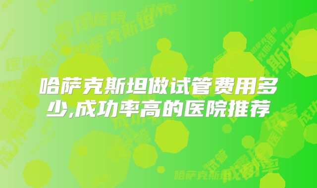 哈萨克斯坦做试管费用多少,成功率高的医院推荐