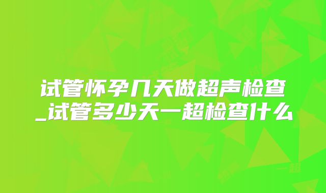 试管怀孕几天做超声检查_试管多少天一超检查什么