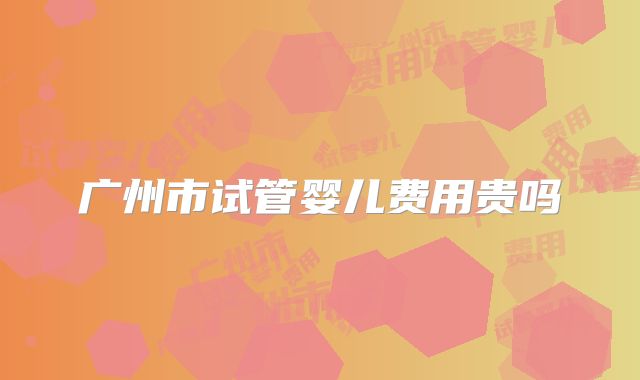 广州市试管婴儿费用贵吗