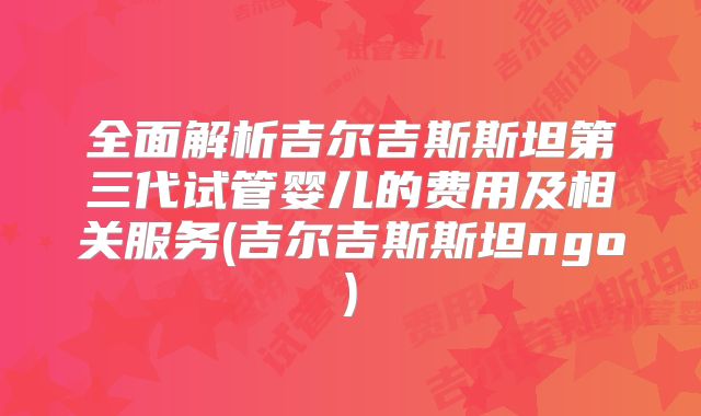 全面解析吉尔吉斯斯坦第三代试管婴儿的费用及相关服务(吉尔吉斯斯坦ngo)