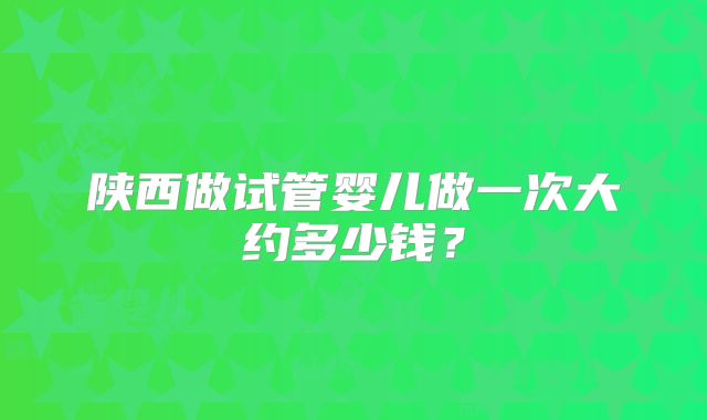 陕西做试管婴儿做一次大约多少钱？