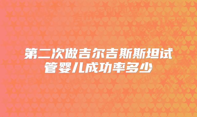 第二次做吉尔吉斯斯坦试管婴儿成功率多少