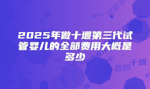 2025年做十堰第三代试管婴儿的全部费用大概是多少