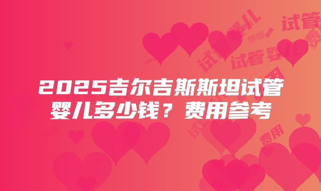 2025吉尔吉斯斯坦试管婴儿多少钱？费用参考