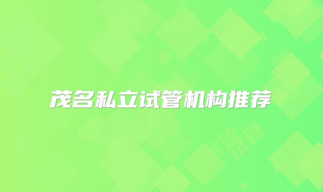 茂名私立试管机构推荐