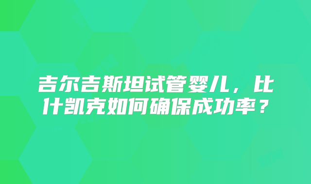 吉尔吉斯坦试管婴儿，比什凯克如何确保成功率？