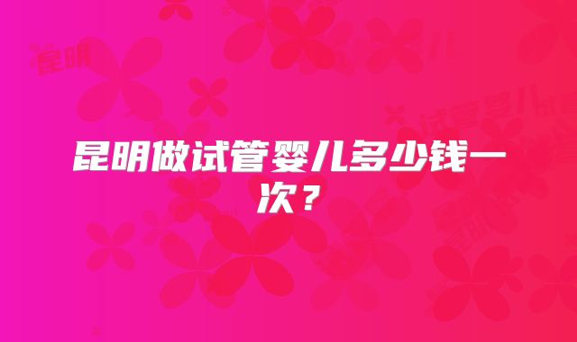 昆明做试管婴儿多少钱一次？