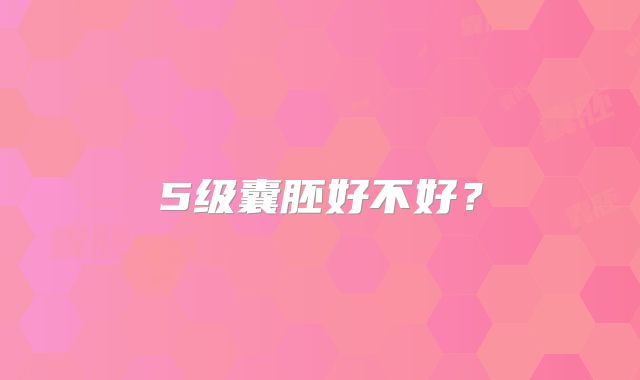 5级囊胚好不好？