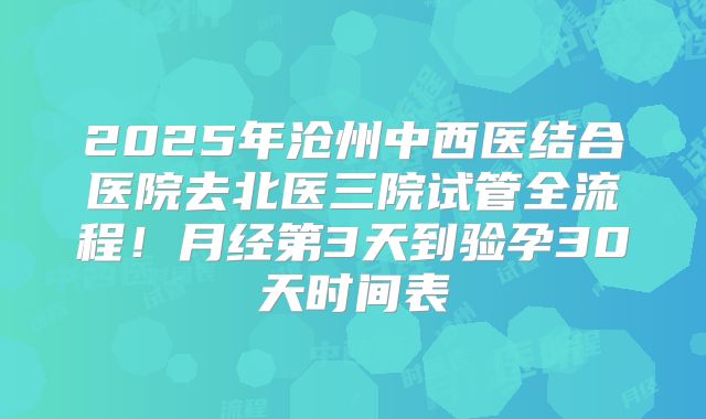 2025年沧州中西医结合医院去北医三院试管全流程！月经第3天到验孕30天时间表
