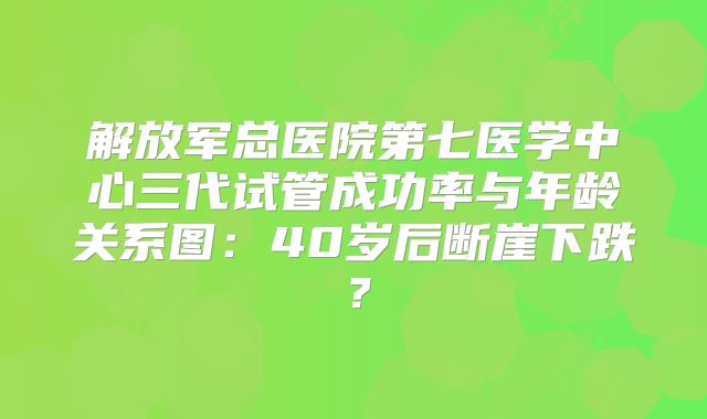 解放军总医院第七医学中心三代试管成功率与年龄关系图：40岁后断崖下跌？