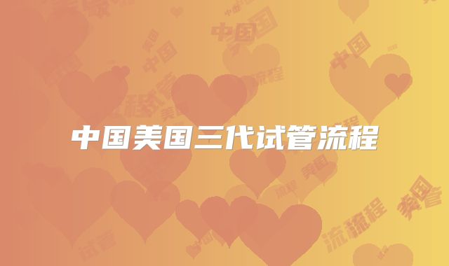 中国美国三代试管流程