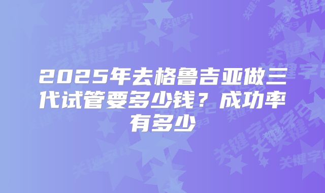 2025年去格鲁吉亚做三代试管要多少钱?成功率有多少