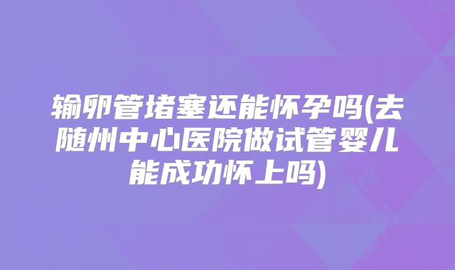 输卵管堵塞还能怀孕吗(去随州中心医院做试管婴儿能成功怀上吗)