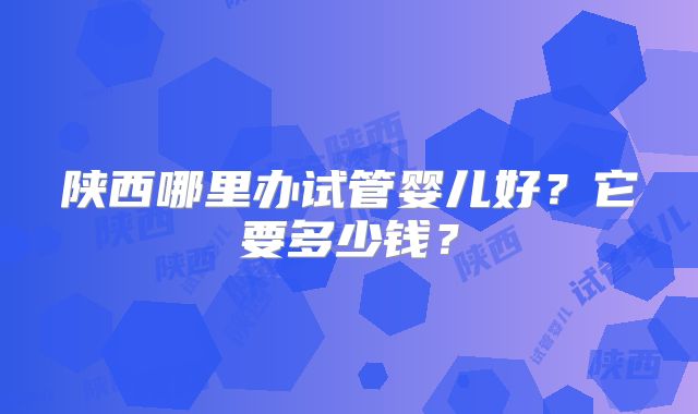 陕西哪里办试管婴儿好?它要多少钱?