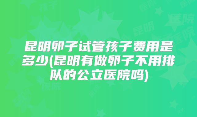昆明卵子试管孩子费用是多少(昆明有做卵子不用排队的公立医院吗)