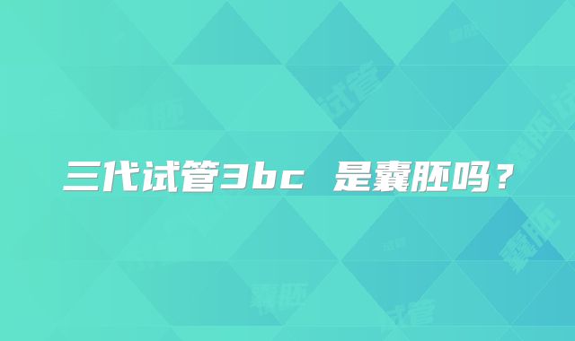 三代试管3bc 是囊胚吗？