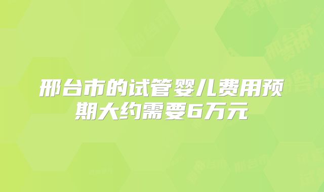 邢台市的试管婴儿费用预期大约需要6万元