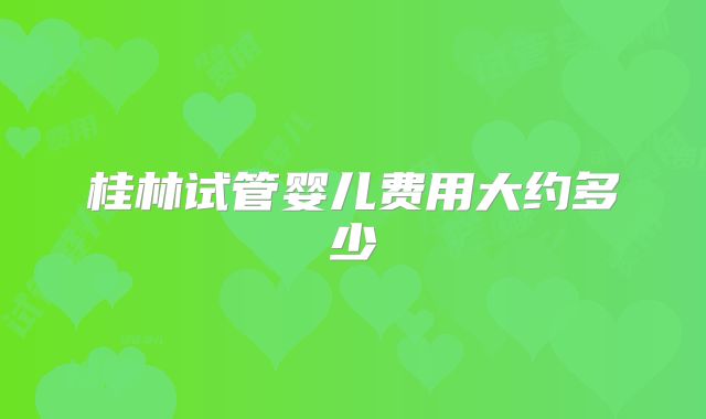 桂林试管婴儿费用大约多少