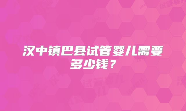 汉中镇巴县试管婴儿需要多少钱？