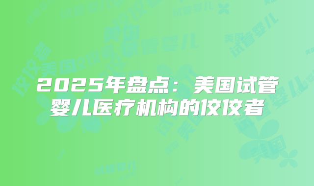 2025年盘点：美国试管婴儿医疗机构的佼佼者