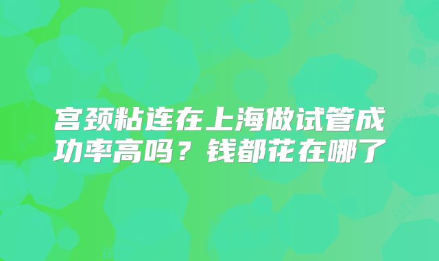 宫颈粘连在上海做试管成功率高吗?钱都花在哪了