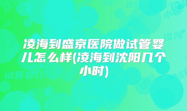 凌海到盛京医院做试管婴儿怎么样(凌海到沈阳几个小时)