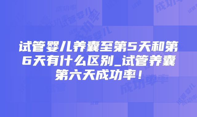 试管婴儿养囊至第5天和第6天有什么区别_试管养囊第六天成功率!