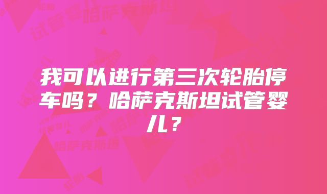 我可以进行第三次轮胎停车吗？哈萨克斯坦试管婴儿？