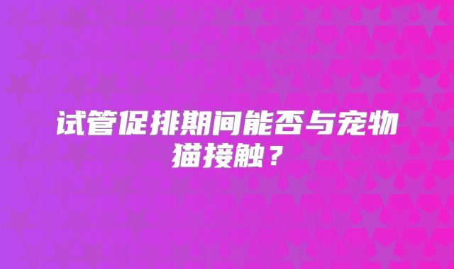 试管促排期间能否与宠物猫接触?