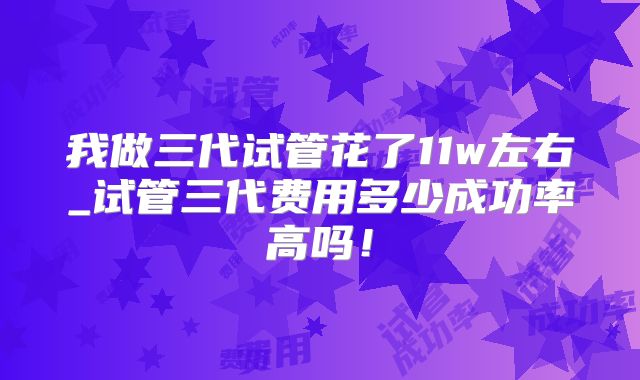 我做三代试管花了11w左右_试管三代费用多少成功率高吗!