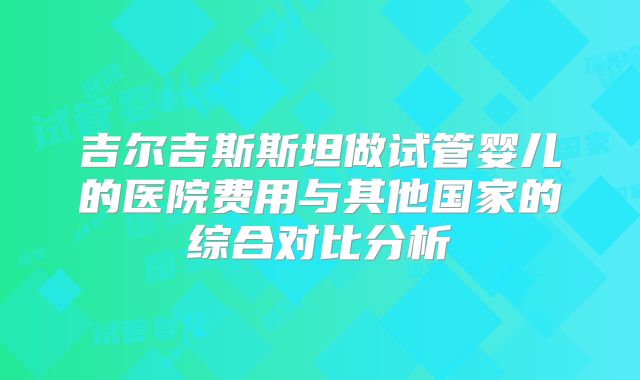 吉尔吉斯斯坦做试管婴儿的医院费用与其他国家的综合对比分析