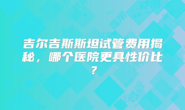 吉尔吉斯斯坦试管费用揭秘，哪个医院更具性价比？