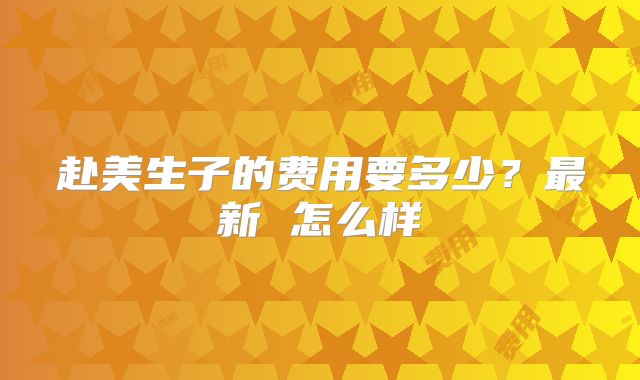赴美生子的费用要多少？最新 怎么样