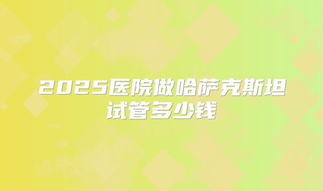 2025医院做哈萨克斯坦试管多少钱