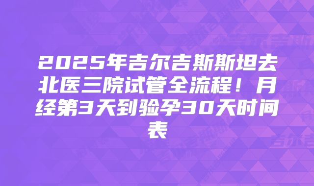 2025年吉尔吉斯斯坦去北医三院试管全流程！月经第3天到验孕30天时间表
