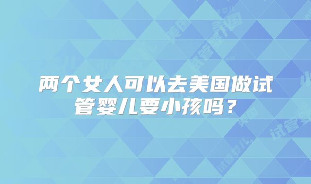 两个女人可以去美国做试管婴儿要小孩吗？