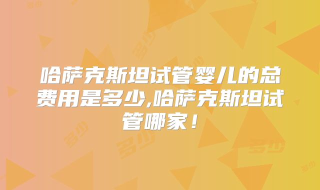 哈萨克斯坦试管婴儿的总费用是多少,哈萨克斯坦试管哪家！