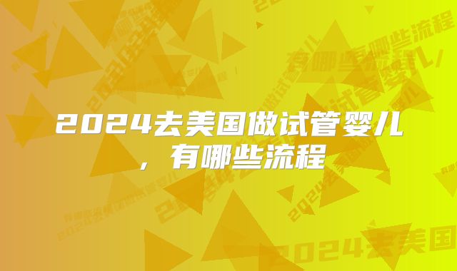 2024去美国做试管婴儿,有哪些流程