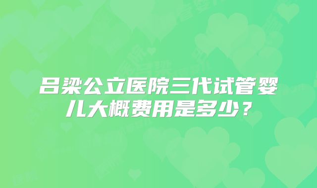 吕梁公立医院三代试管婴儿大概费用是多少？