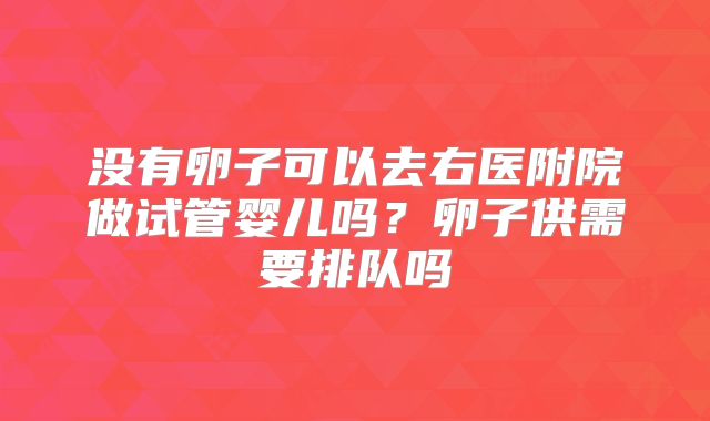 没有卵子可以去右医附院做试管婴儿吗？卵子供需要排队吗