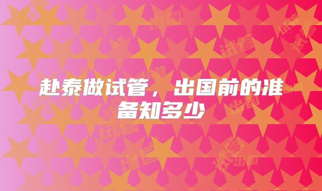 赴泰做试管,出国前的准备知多少