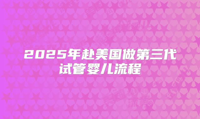 2025年赴美国做第三代试管婴儿流程