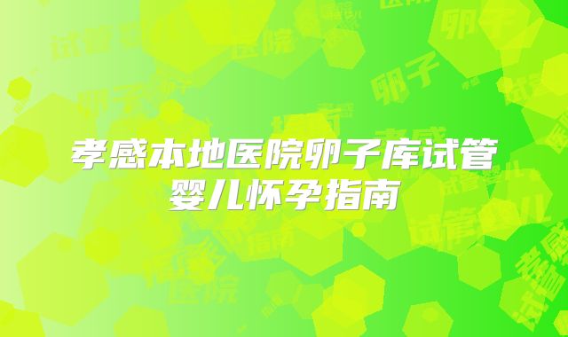 孝感本地医院卵子库试管婴儿怀孕指南
