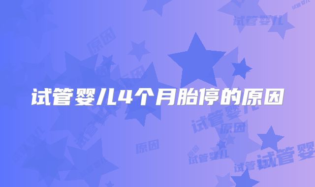 试管婴儿4个月胎停的原因