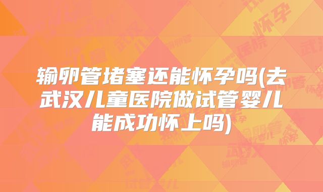 输卵管堵塞还能怀孕吗(去武汉儿童医院做试管婴儿能成功怀上吗)