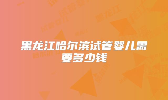 黑龙江哈尔滨试管婴儿需要多少钱